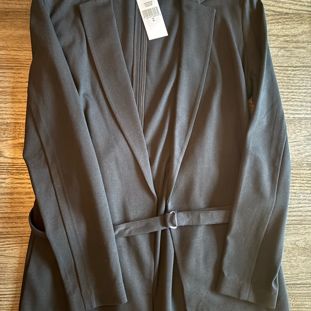 Club Monaco Black Belted Draped Blazer